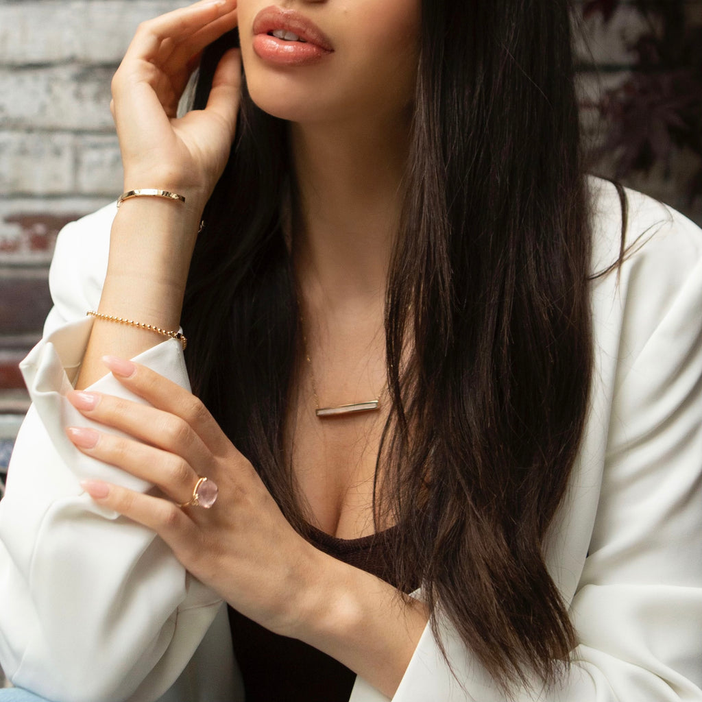 Moonstone Euclidean Bar Necklace