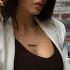 Moonstone Euclidean Bar Necklace