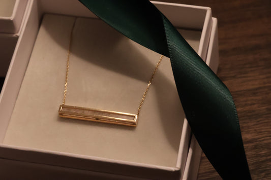 Moonstone Euclidean Bar Necklace