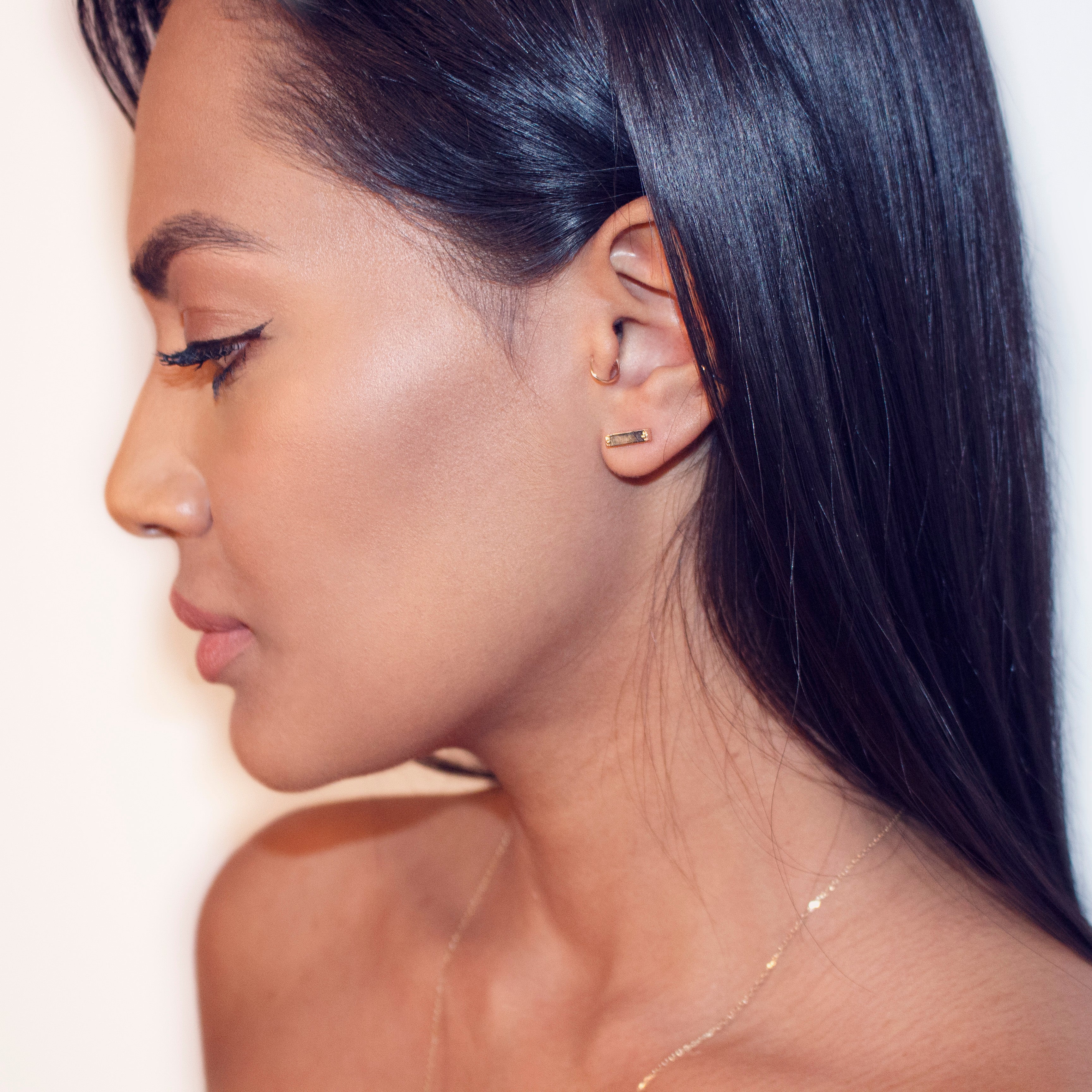 Labradorite Euclidean Bar Earrings